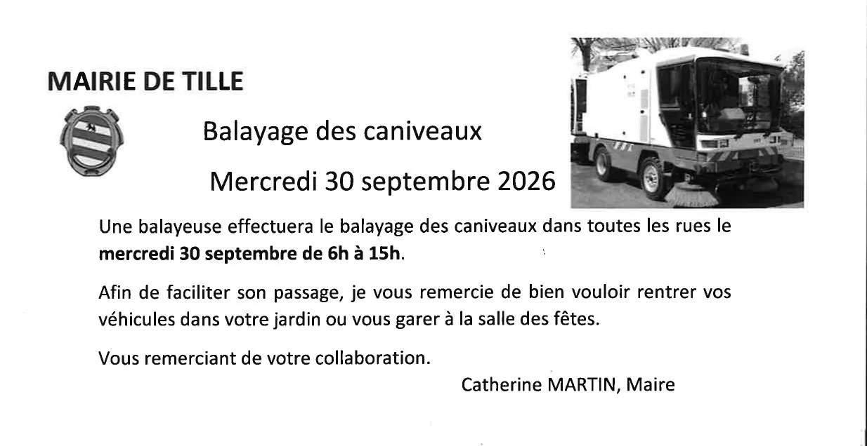 Lire la suite de l'actualité Balayage des rues de la commune